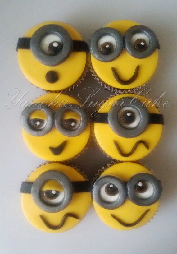 Minions despicable me edible fondant cupcake or by YanchaSugarCake