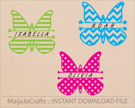 Download Free Butterfly Monogram Svg - Layered SVG Cut File - Free ...
