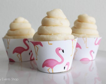 NEW! Fun Pink Flamingo Cupcake Wrappers, Flamingo Party, Flamingo Supplies, Flamingo Cupcake Wrappers-Set Of 6, 12,18,24+
