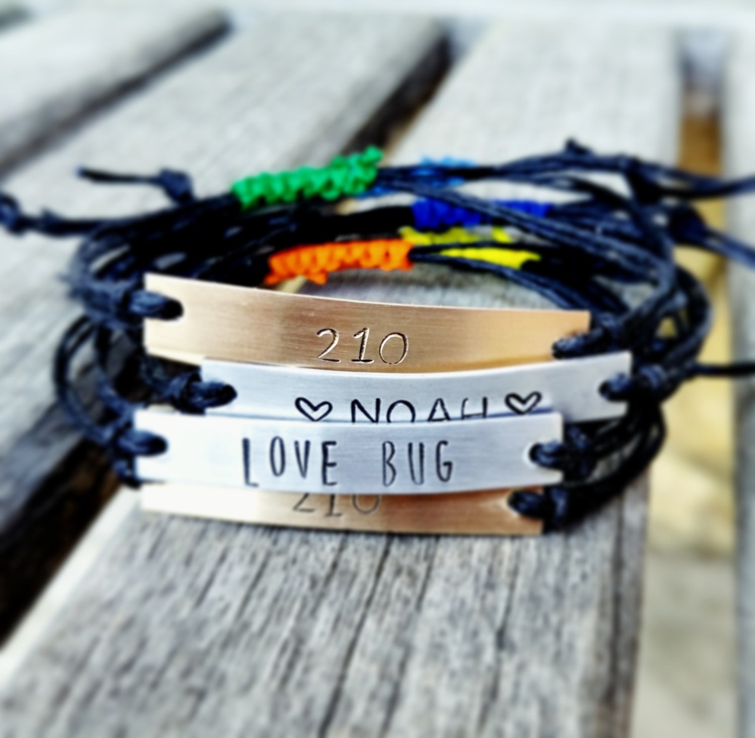 Custom Hand Stamped Bracelet friendship bracelet Custom Name