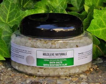Herbal Natural Detox Bentonite Clay Bath Salts – Small Batch Handmade – Natural Spa Bath Salts – Detox Bath Salts for All Skin Types