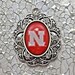 Nebraska Oval Charm Domed Glass Rhinestone DIY Accessories Create Your Own NCAA Logo Necklace Or Bracelet Huskers Fan Gear College Jewelry