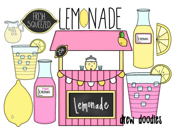 Items Similar To Pink Lemonade Stand Digital Clip Art Set Instant