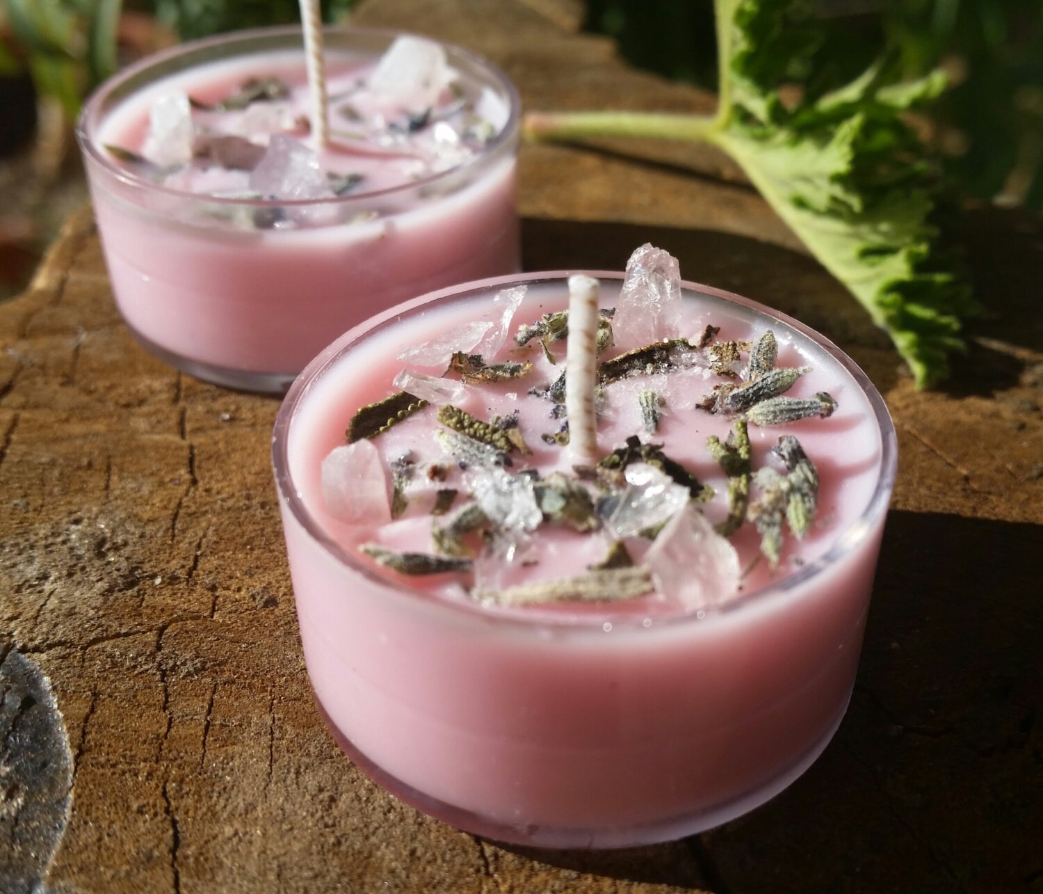 Crystal & Herb Tealight Candles 4 Vegan Candles