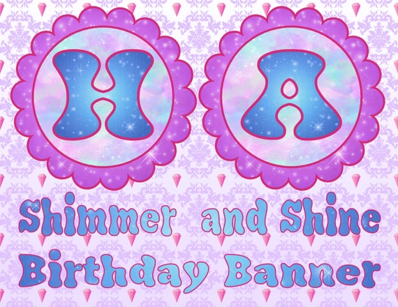 Shimmer and Shine Birthday Banner INSTANT by ATimeToRememberDPK
