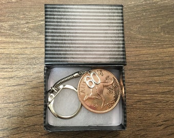 Jarrah Penny Anhänger Australien Jarrah Penny Keyring With An Australian Penny Of Your Choice In Australische Münze Schlüsselring