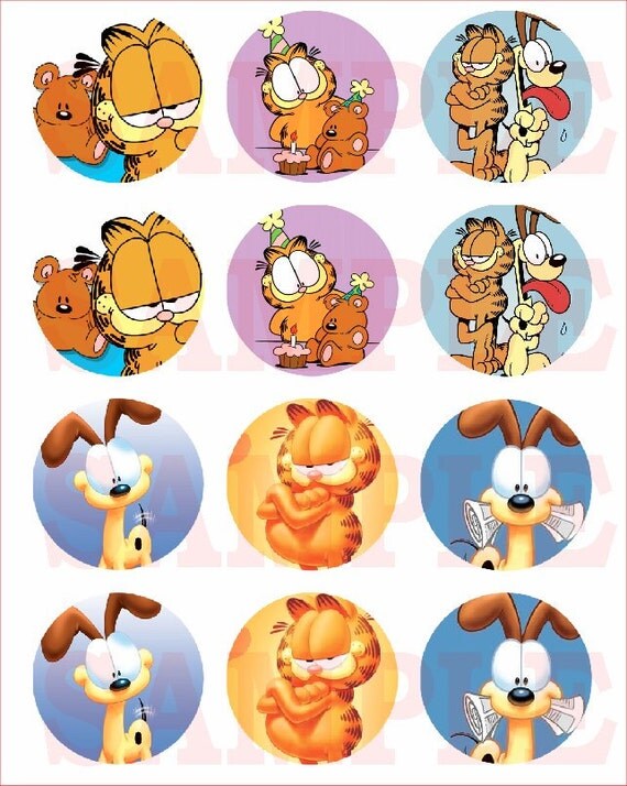 INSTANT DOWNLOAD Garfield Cupcake Topper by CausbiesCrafts