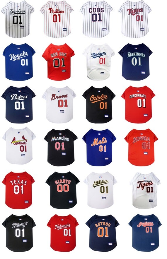 Items similar to Customized MLB Baseball Dog Jerseys- All teams ...