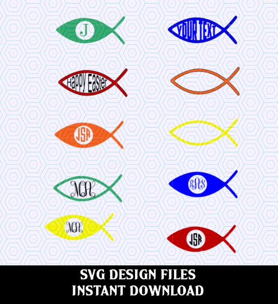 Download Little Fish SVG Monogram Frames SVG Cutting Files Vector Clip