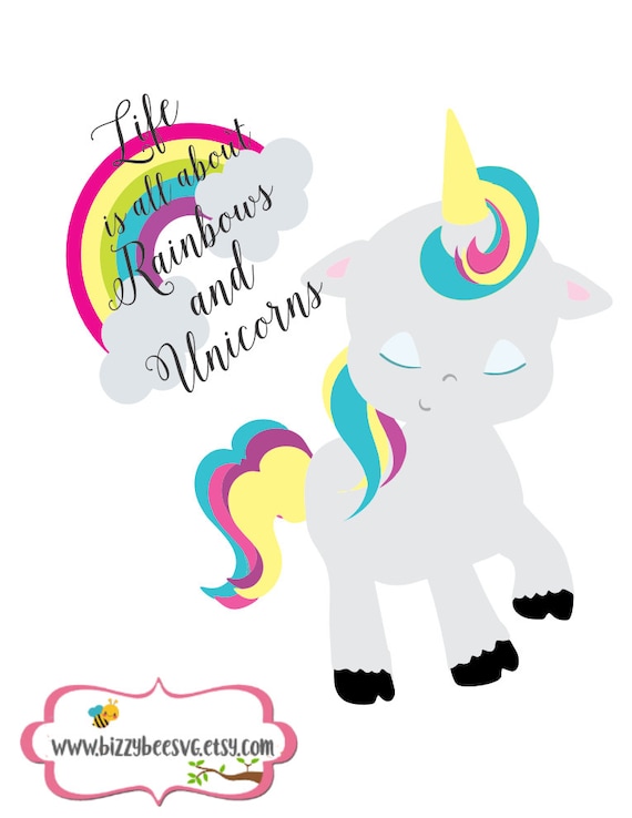 Download Life is all about Rainbows and Unicorns SVG DXF by BizzyBeeSVG