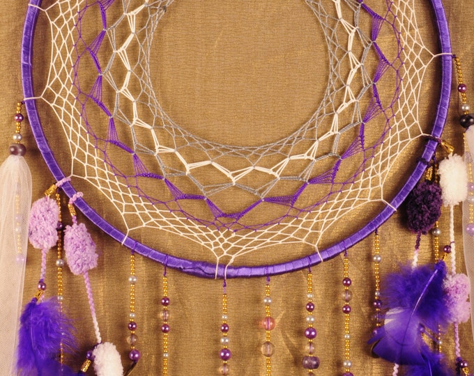 Dreamcatcher Violet Dream Catcher Large Dreamcatcher Dream сatcher dreamcatchers dreamcatchers wall decor handmade gift idea Christmas gift