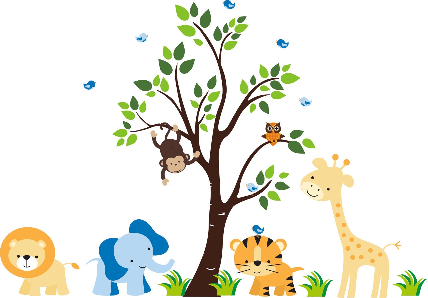 Safari Wall Decals Nursery Wall Decals Jungle Animal