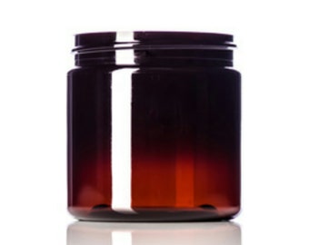 25 ~ 8oz. Amber PET Single Wall Plastic Jars ~ BULK25