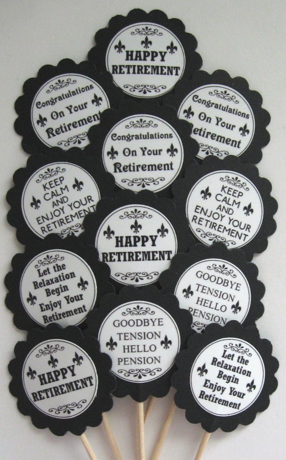 Retirement Cupcake Toppers/Party Picks Item 885