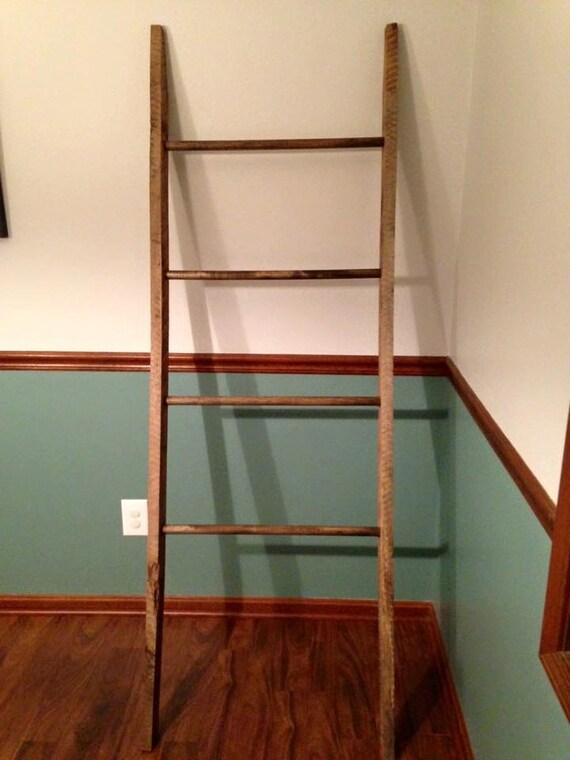 Reclaimed wood blanket ladder