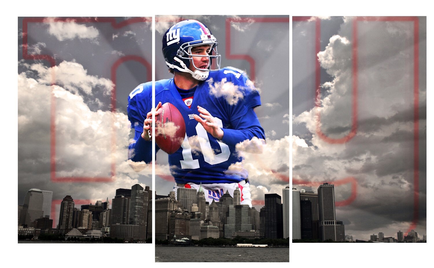 NFL New York Giants wall art 3 panel large wall canvas Eli