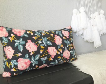 Floral print pillow, floral pillow, boho pillow, throw pillowb