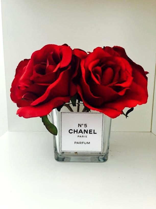 Chanel Inspired vase / Chanel Roses / Chanel by CandleLandd