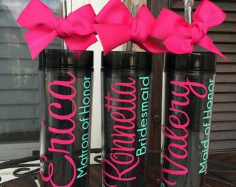 Personalized Tumbler, Personalized Wedding Gift, Personalized Gift, Wedding Tumblers, Bridesmaid Gift, Wedding Favor, Bridesmaid Tumbler