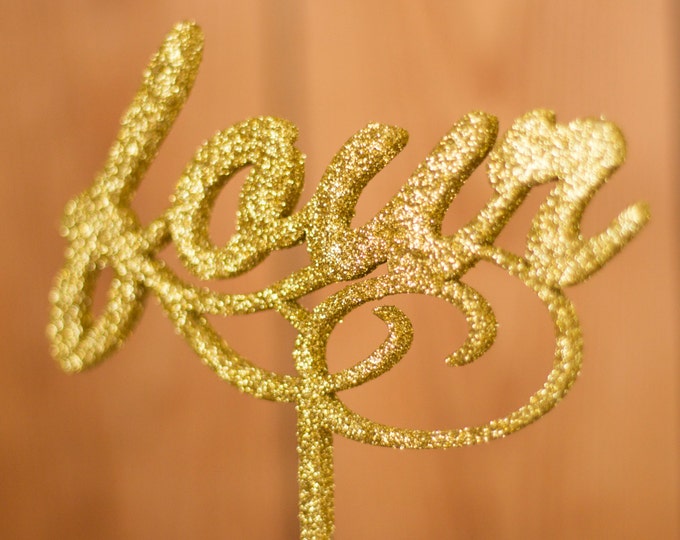 Gold glitter table numbers, with the stick, free standing