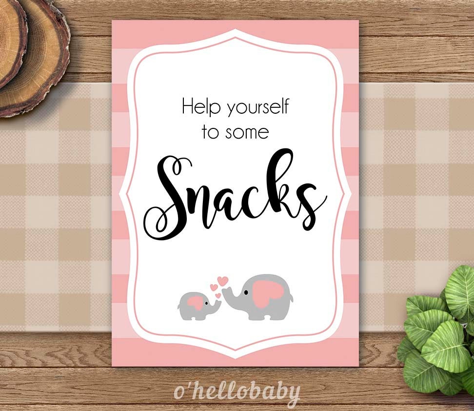 Baby Shower Food Treats Sign Table Signs Favor Signs Baby