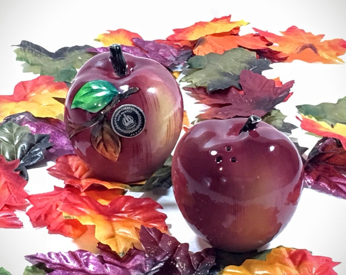 Vintage Salt and Pepper Shakers - Fall Apples - Hand painted Coronet PY of Japan