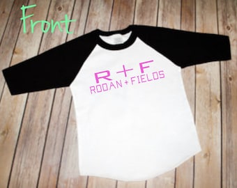 R + F Raglan T shirt, Rodan AND Fields, Independent consultant, R+F advertisement, FREE shipping
