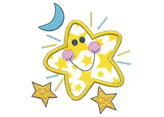 Star Applique Machine Embroidery Design 2 by StellasDesignsFU