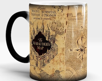Harry Potter mug, Marauders map mug, Harry Potter map, Magic mug, Color Changing mug, Harry Potter, Hogwarts, Morphing mug, HP cup