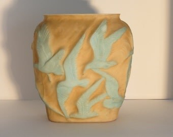 ON SALE! Phoenix Glass Vase with Embossed Seagulls #7697
