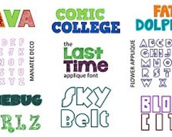 10 Alphabet Letters Applique Font Pack, Instant Download, PES format