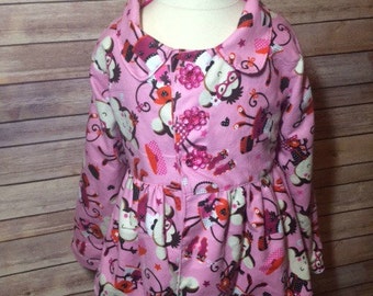 Girls Button Front Pea Coat
