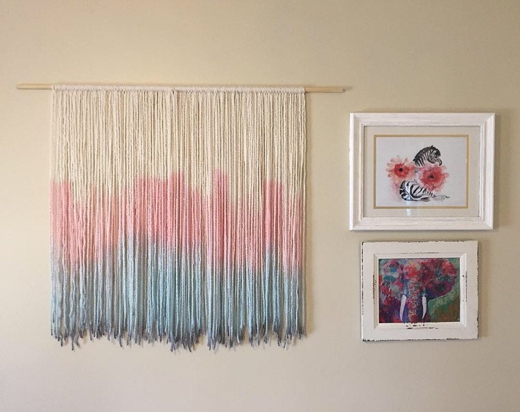 Nursery yarn wall hanging