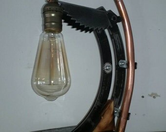 Steam punk, industrial table lamp. On Sale!