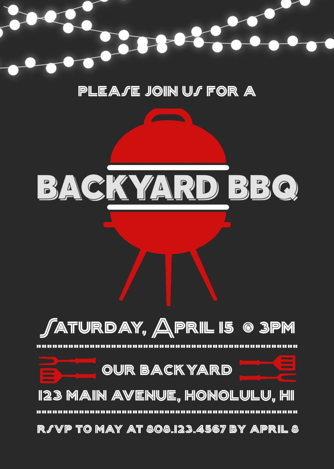 backyard bbq invitation barbeque birthday party chalkboard invite