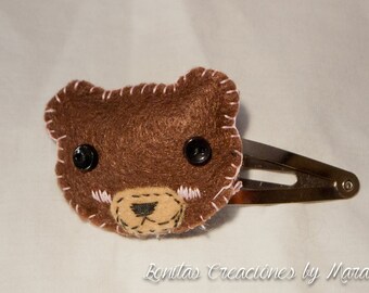 Items similar to Woodland Mouse Ribbon Sculpture Hair Clip, Woodland