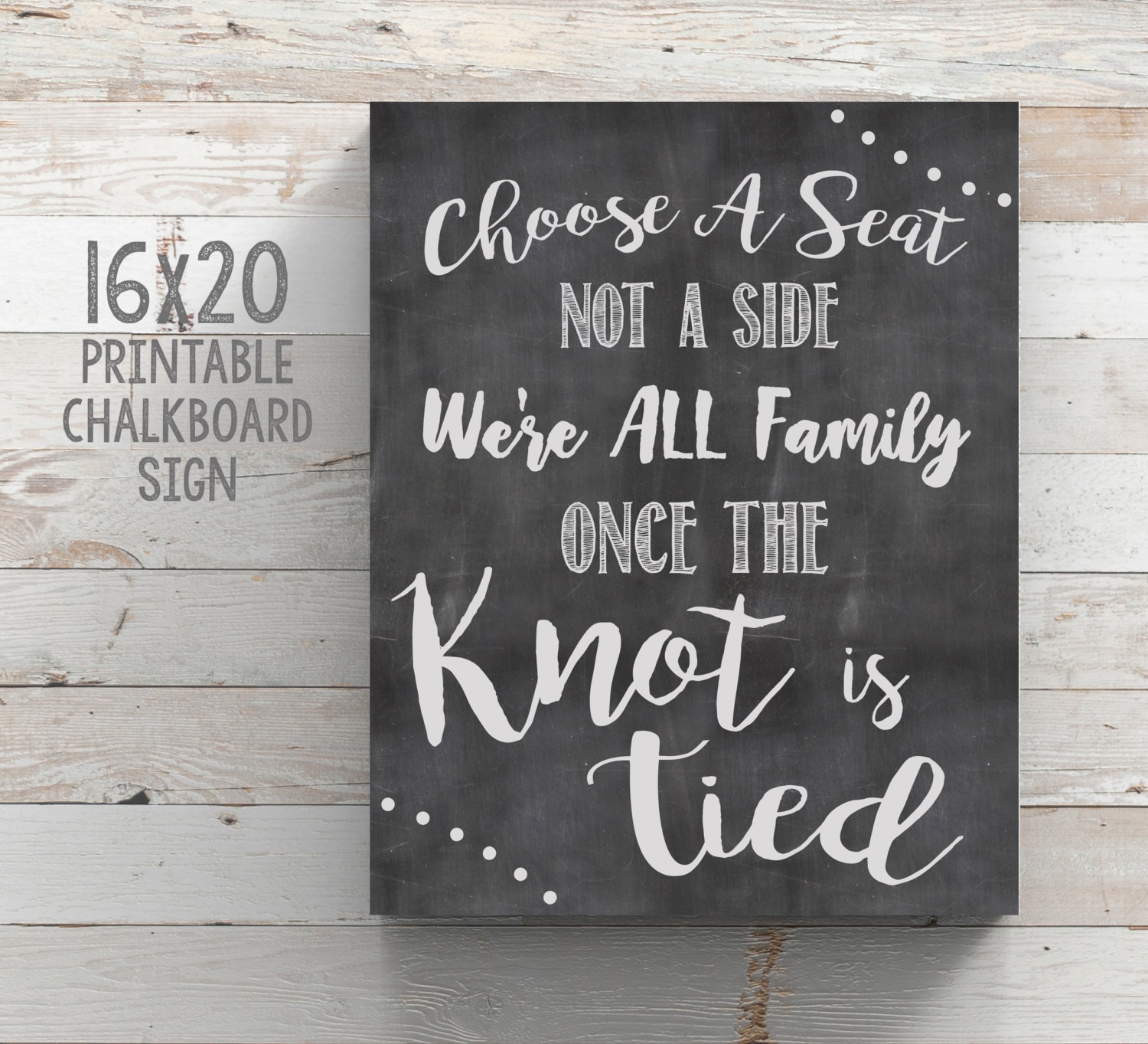 Choose a Seat Not a Side Sign Instant Download Printable Sign