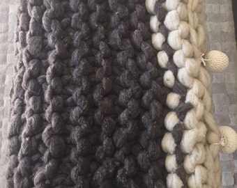 Rustic Hand Woven Wool Throw or Rug