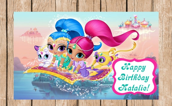 Shimmer and Shine Birthday Vinyl Banner