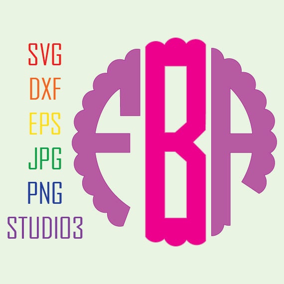 Download Scalloped Circle Monogram Font Svg Dxf Eps Studio 3 Png