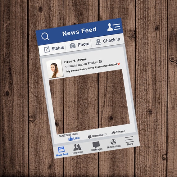 Personalised Facebook photo booth prop frame file Perfect for