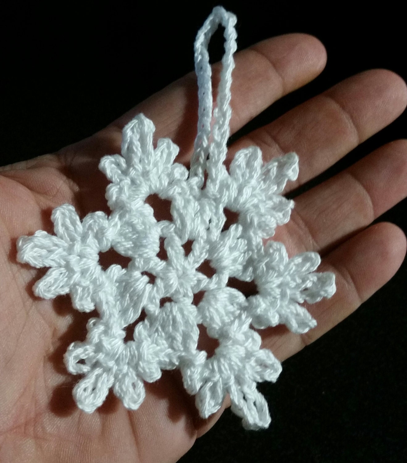 crocheted snowflake ornaments set of 10 by LenaKatherines on Etsy