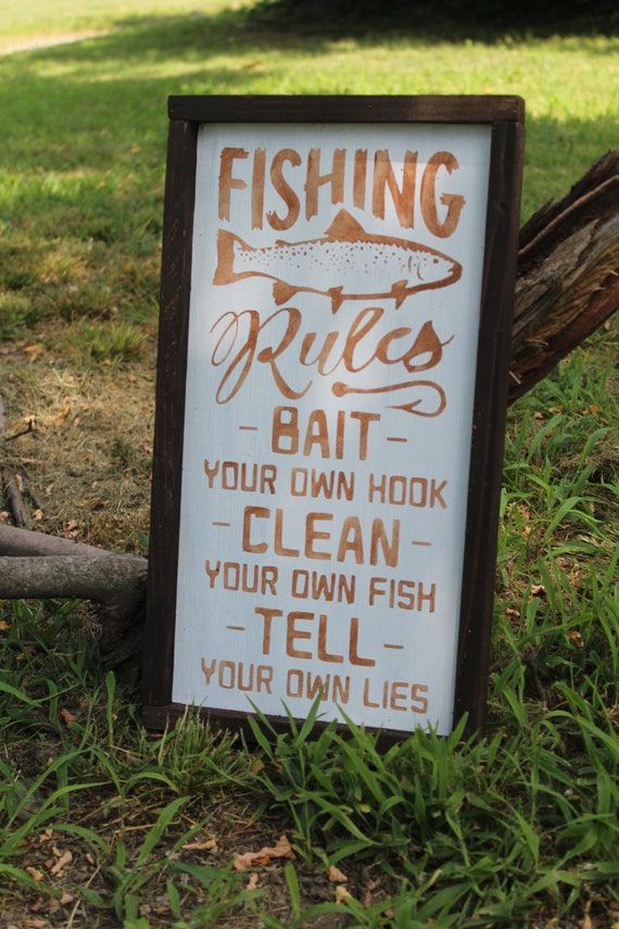 Fishing rules by CollingsSignDesigns on Etsy