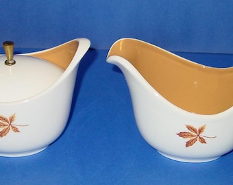 Random Leaves Creamer and Sugar with Lid Ever Yours Taylor, Smith & T