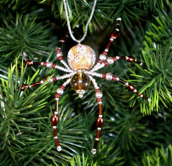 christmas spider ornament brown silver christmas spider ornament brown silver