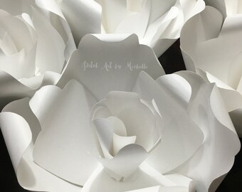 Paper Flower Escort Card, Wedding Favor, Wedding Place Setting, Event Escort Card, Paper Flower, Giant Paper Flower