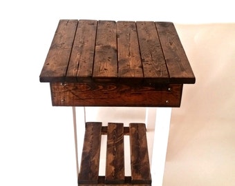 Nightstand/End Tables/ Bed Side Tables/Rustic Night Stand/Aged/Barnwood Side Table/Vintage Farmhouse/Wood/Handmade/Custom