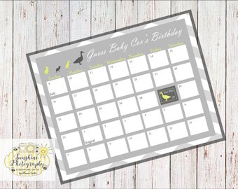 Baby shower calendar | Etsy