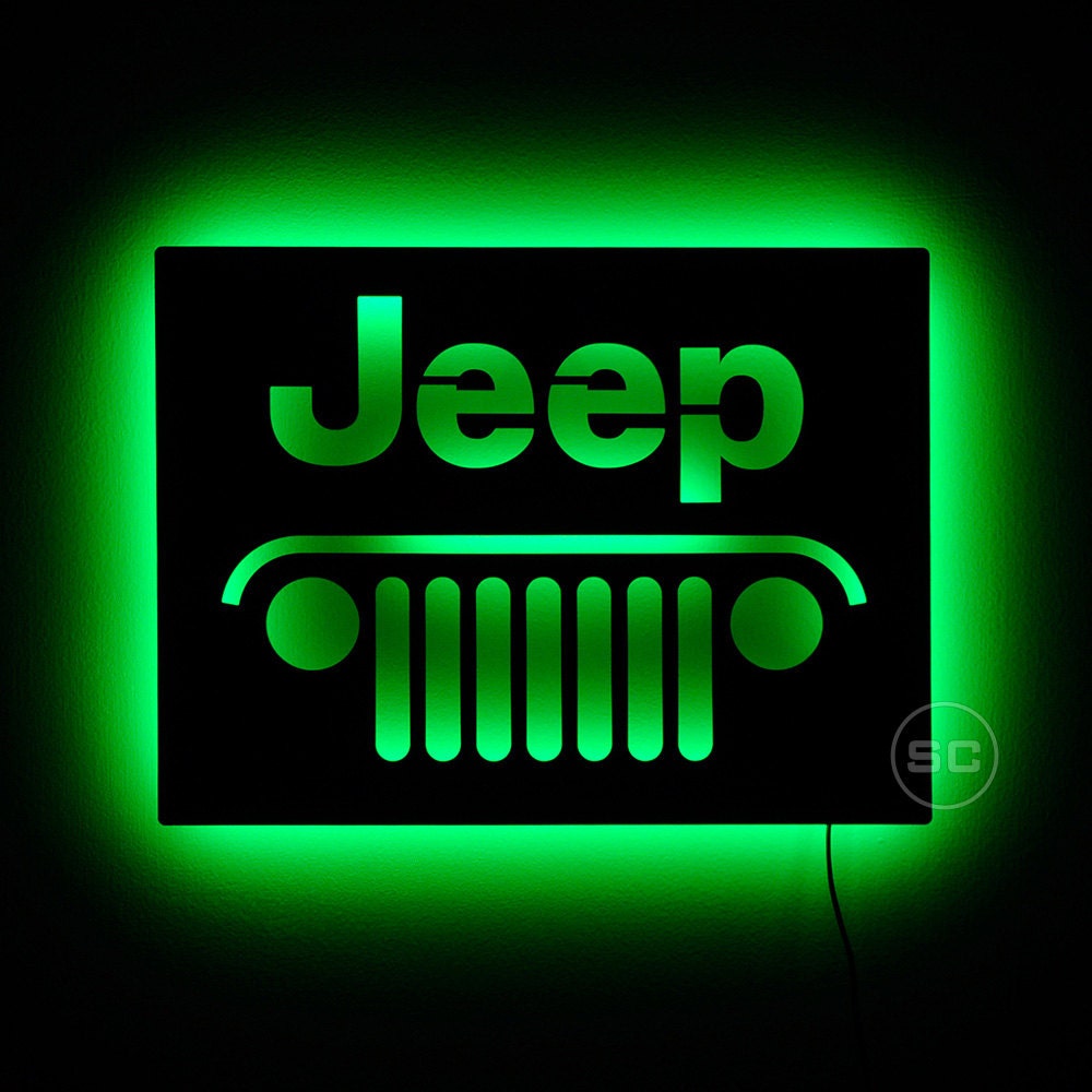 Lighted JEEP Sign Jeep Grill LED Sign and Wall by SignsChromatic