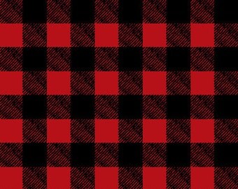 Red and Black Buffalo Plaid Print Vinyl - Craft Vinyl - Flannel Pattern - Buffalo Plaid Adhesive Outdoor Vinyl & HTV